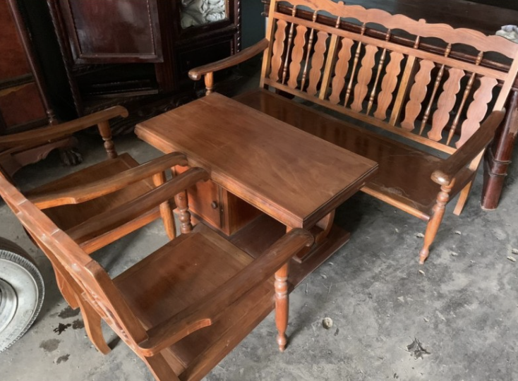 bộ salon gỗ cũ